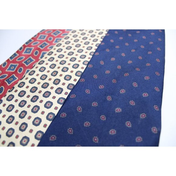 Lot of 3 Neil Martin Mens Neckties Geometric, Foulard & Pin Dot Silk Patterns - Picture 3 of 6